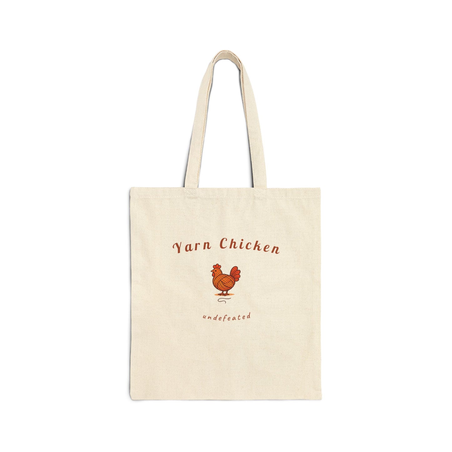 "Yarn Chicken Undefeated" Knitting Tote Bag | Canvas Project Bag