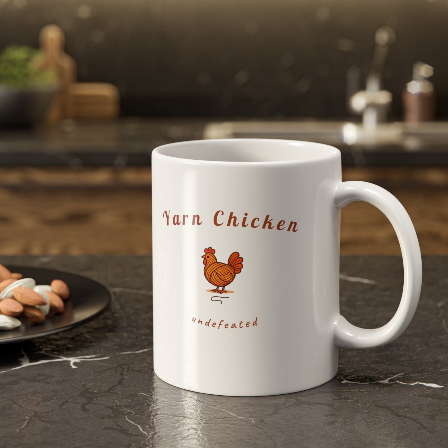 "Yarn Chicken Undefeated" Funny Knitting Mug | 11oz Coffee Mug