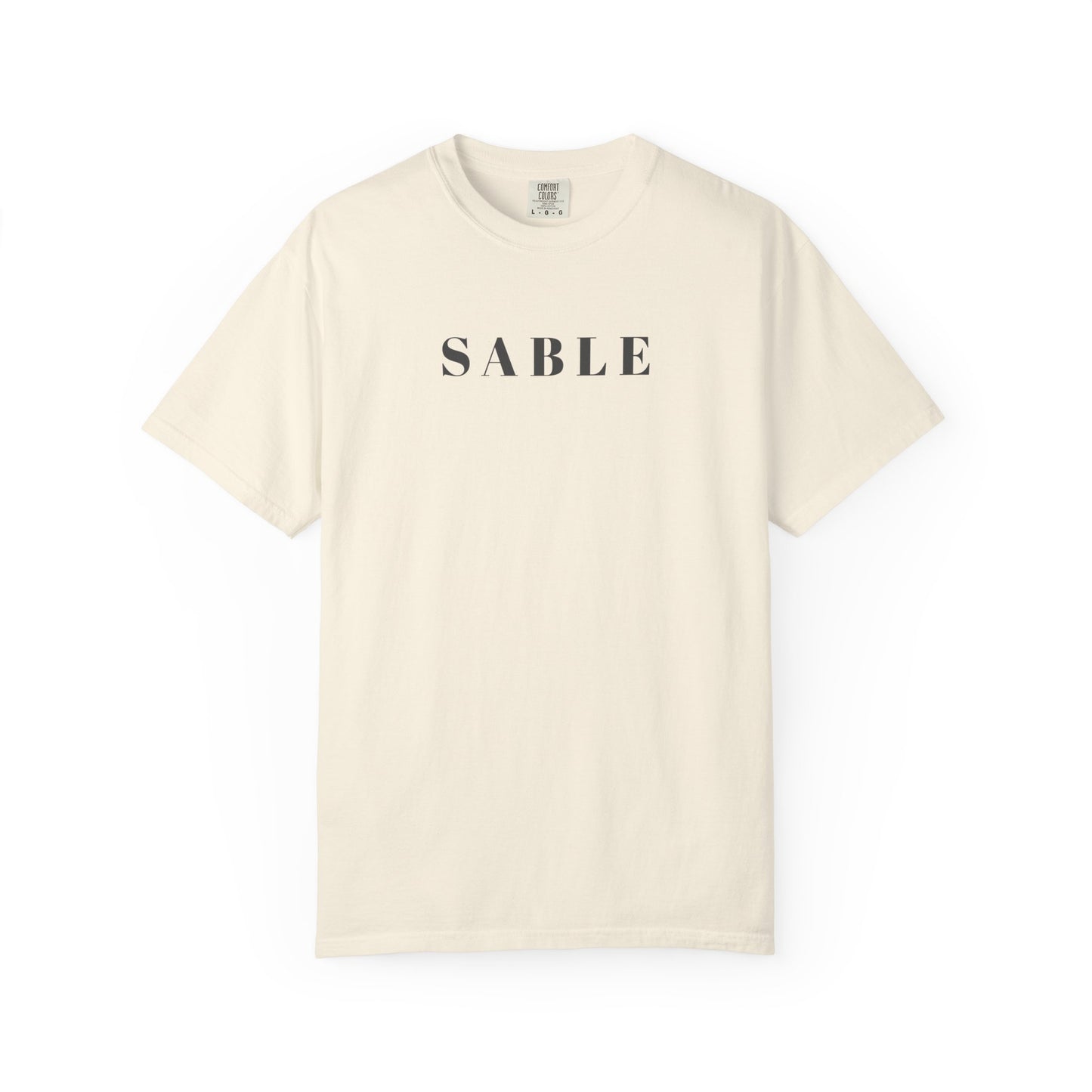 "SABLE knitting t-shirt Ivory Comfort Colors 1717, Stash Acquisition Beyond Life Expectancy"