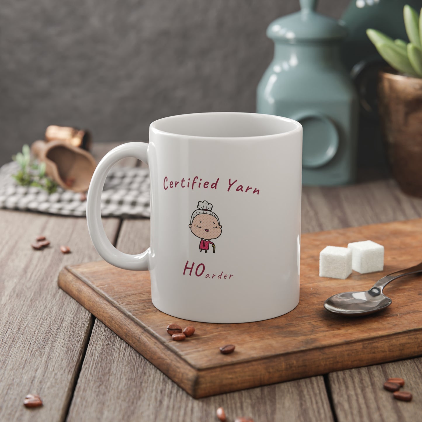 "Certified Yarn Hoarder" Funny Knitting Mug | 11oz Coffee Mug