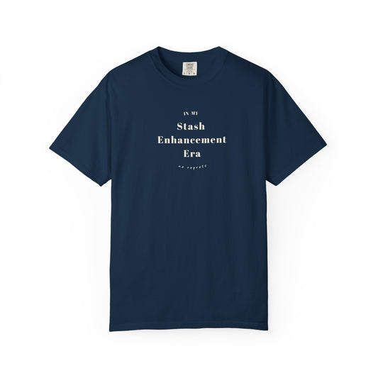 "In My Stash Enhancement Era No Regrets" Funny Knitting T-Shirt