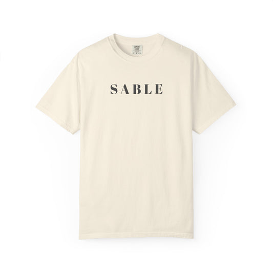 "SABLE knitting t-shirt Ivory Comfort Colors 1717, Stash Acquisition Beyond Life Expectancy"