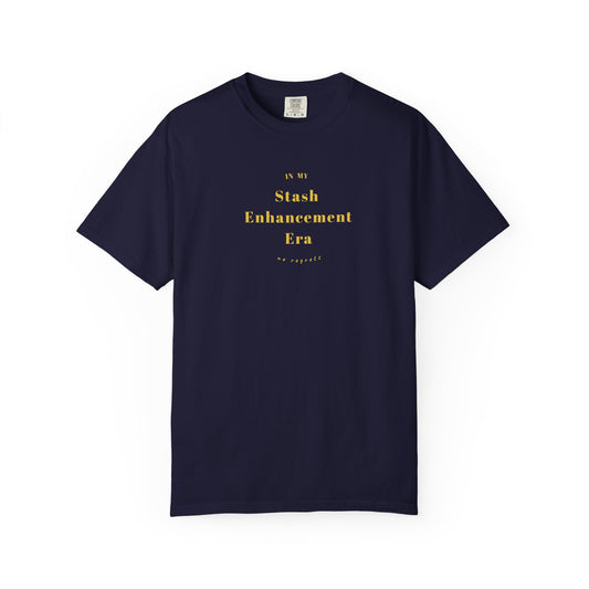 "In My Stash Enhancement Era No Regrets" Funny Knitting T-Shirt