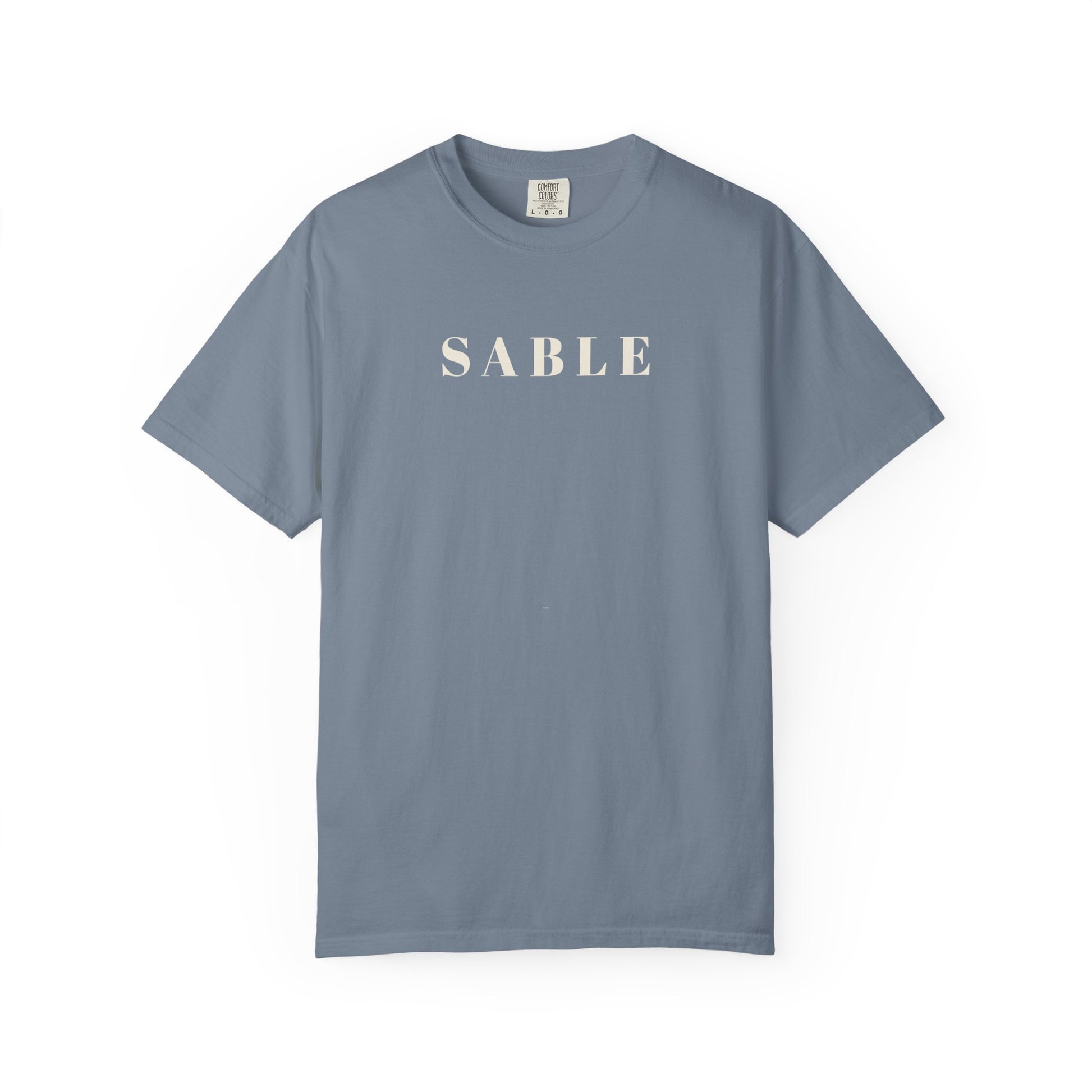 "SABLE knitting t-shirt Blue Jean Comfort Colors 1717, Stash Acquisition Beyond Life Expectancy"