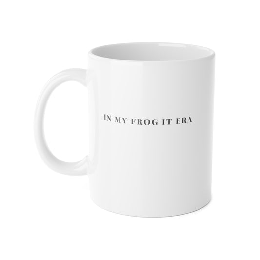 "In My Frog It Era funny knitting mug 11oz white ceramic — gift for knitters"